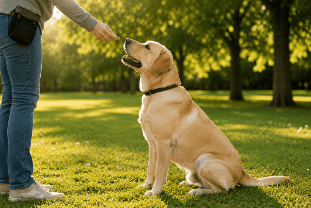 Ernährung 3 Labrador bekommt gesundes Training-Leckerli