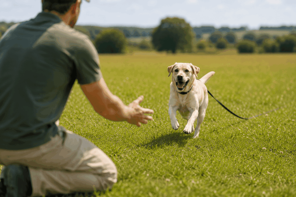 Labrador mit Schleppleine beim Training
