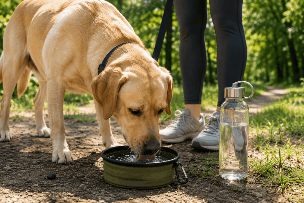 Ernährung 4 Labrador trinkt Wasser nach Spaziergang